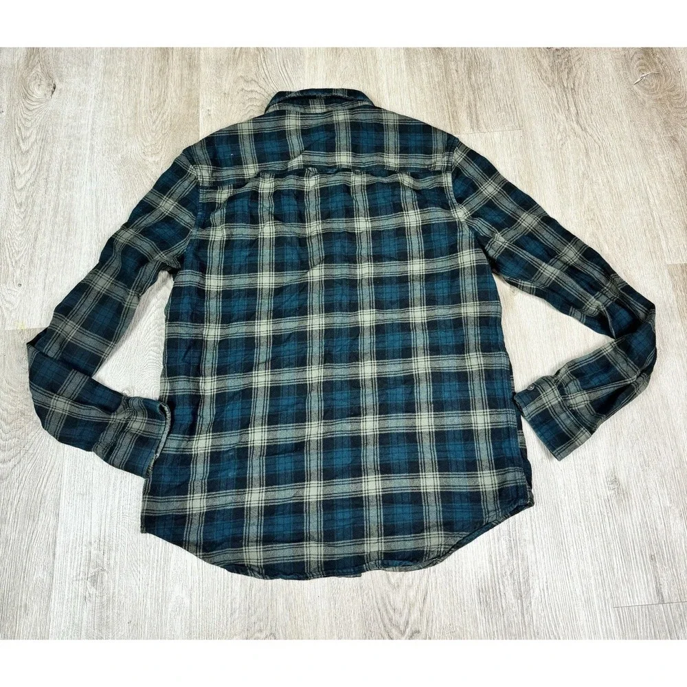 True Religion Mens Flannel Shirt Plaid Button‎ Down Long Sleeve Casual Medium
